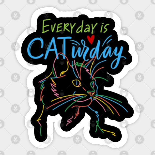 every day is caturday Sticker by soft and timeless